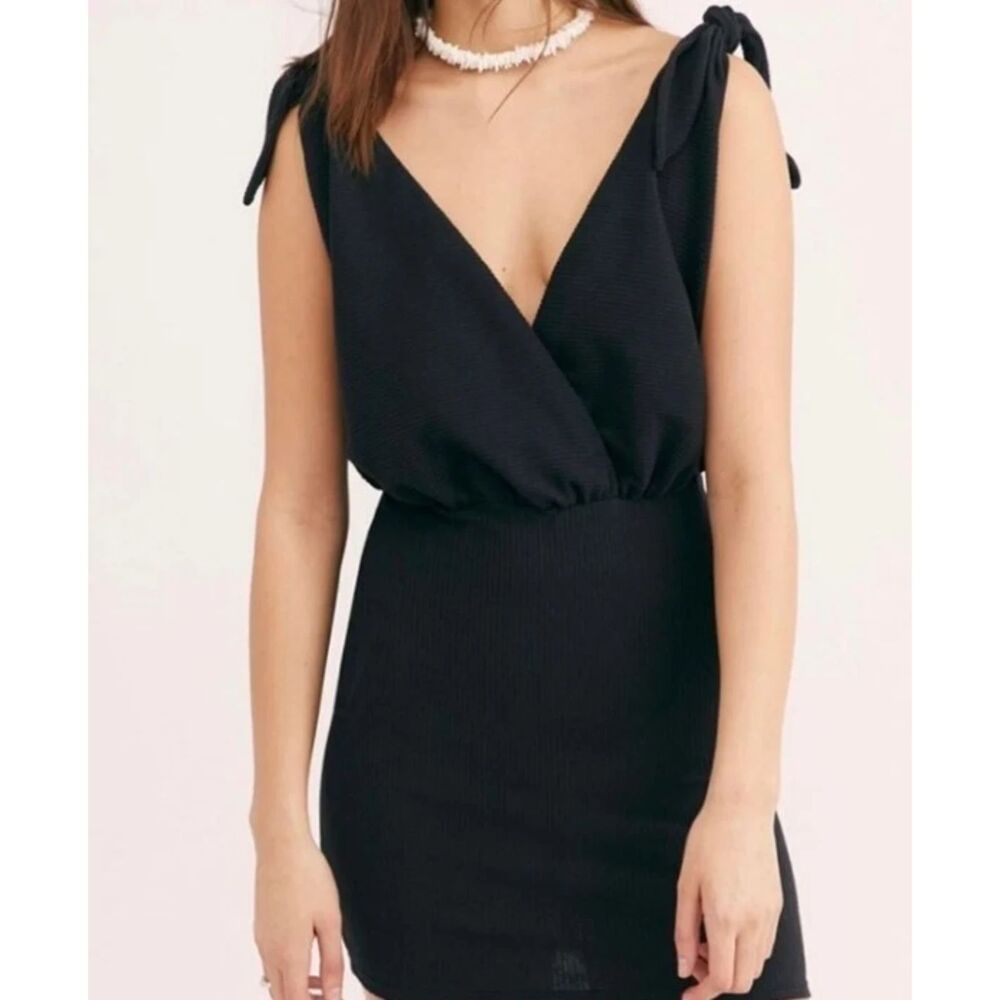 Free People Beach New With Tags Black Mini Rodeo Dress, Size XS 95% Cotton